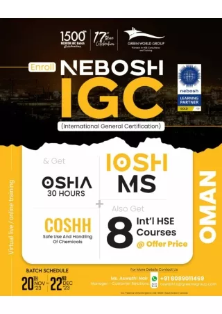 Nebosh Course in Oman -  Power Play your  HSE Knowledge with GWG