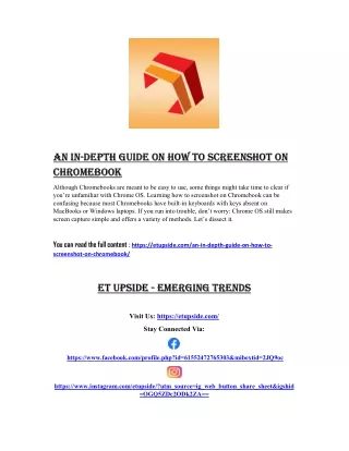 An in-Depth Guide on How to Screenshot on Chromebook