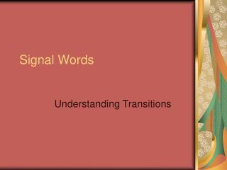 Signal Words