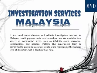 Investigation Services Malaysia