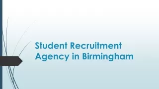 Student Recruitment Agency in Birmingham