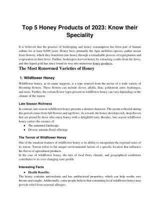 Top 5 Honey Products of 2023_ Know their Speciality