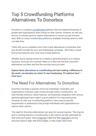 The 5 Best Alternative Platforms to Donorbox