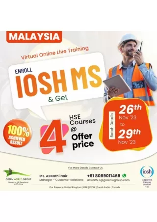 Never Stop Watering To Your HSE Knoledge - IOSH Course in Malaysia