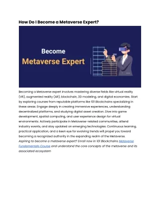 How Do I Become a Metaverse Expert_