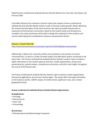 Human combinatorial antibody libraries (HuCAL)