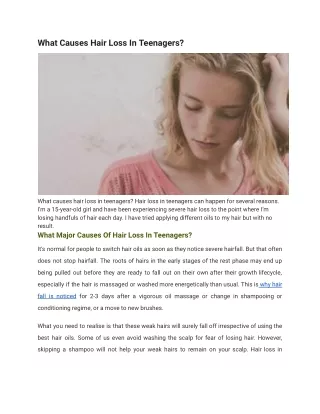 What Causes Hair Loss In Teenagers