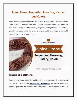 Spinel Stone_ Properties, Meaning, History, and Colors