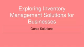 Inventory Management Solutions