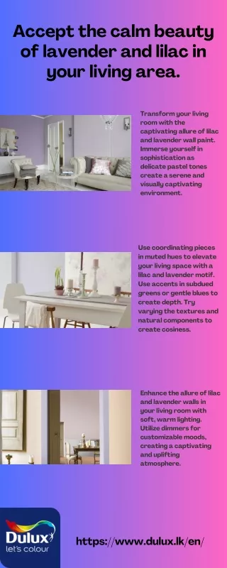 Embrace the serene beauty of lilac and lavender in living room