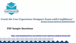 UX Designer Dumps PDF. Dive into 20% off at DumpsPass4Sure Black Friday!