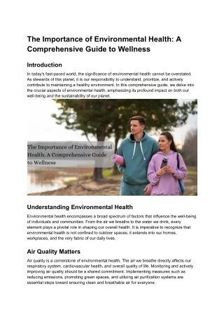 The Importance of Environmental Health_ A Comprehensive Guide to Wellness