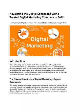 Navigating the Digital Landscape with a Trusted Digital Marketing Company in Delhi