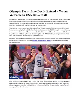 Olympic Paris Blue Devils Extend a Warm Welcome to USA Basketball