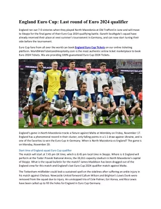 England Euro Cup Last round of Euro 2024 qualifier