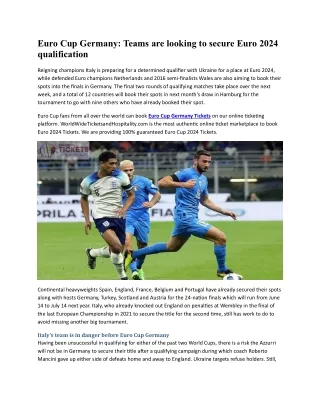 Euro Cup Germany Teams are looking to secure Euro 2024 qualification