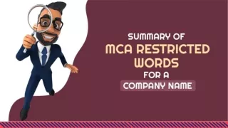 List of All MCA Restricted Words for a Company