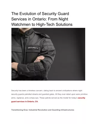 The Evolution of Security Guard Services in Ontario_ From Night Watchmen to High-Tech Solutions