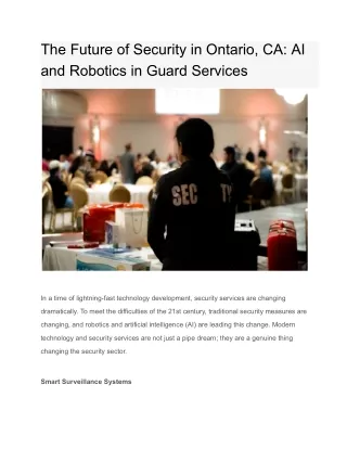 The Future of Security in Ontario, CA_ AI and Robotics in Guard Services