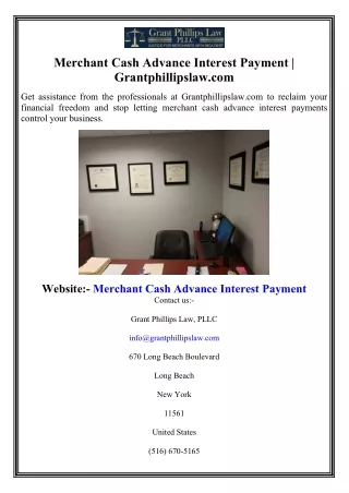 Merchant Cash Advance Interest Payment  Grantphillipslaw.com