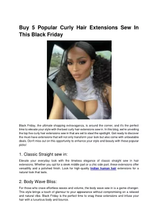 Buy 5 Popular Curly Sew In Hair Extensions This Black Friday