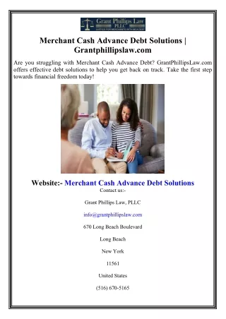 Merchant Cash Advance Debt Solutions  Grantphillipslaw.com