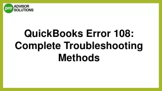 A Quick Way To Fix QuickBooks Error 108