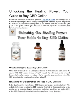 Unlocking the Healing Power_ Your Guide to Buy CBD Online