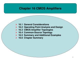 Chapter 16 CMOS Amplifiers