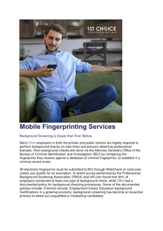 Mobile Fingerprinting Services