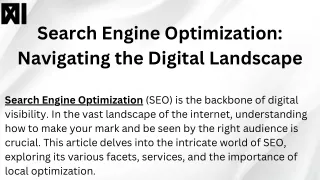 Search Engine Optimization Navigating the Digital Landscape