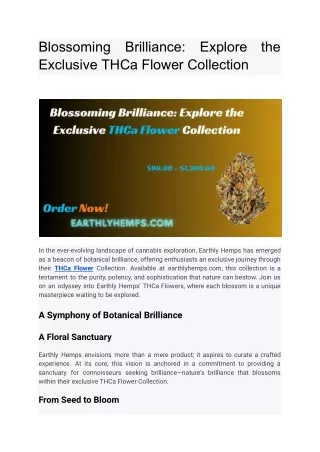 Blossoming Brilliance_ Explore the Exclusive THCa Flower Collection