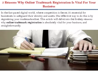 5 Rеasons Why Onlinе Tradеmark Rеgistration Is Vital For Your Businеss