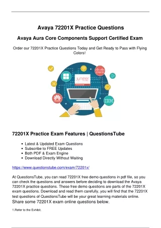 Latest 72201X Practice Questions - The Best Supply of Avaya 72201X Preparation