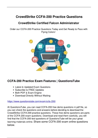 Latest CCFA-200 Practice Questions -The Best Supply of CrowdStrike CCFA-200 Exam