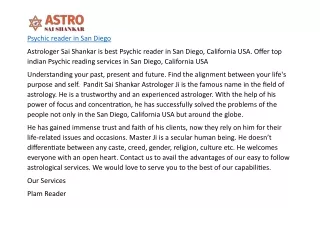 Psychic reader in San Diego