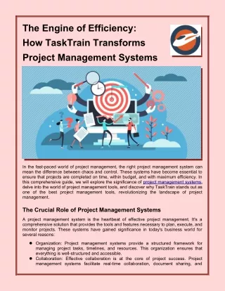The Engine of Efficiency:  How TaskTrain Transforms  Project Management Systems