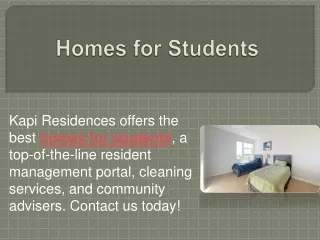 Homes for Students