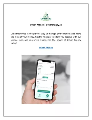 Urban Money | Urbanmoney.co
