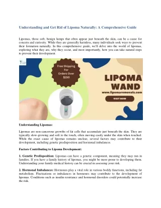 Understanding and Get Rid of lipoma Naturally: A Comprehensive Guide