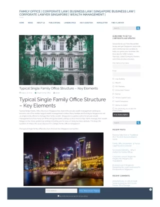 Typical Single Family Office Structure – Key Elements