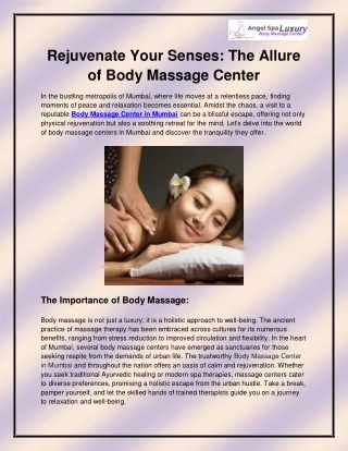 Body Massage Center in Mumbai