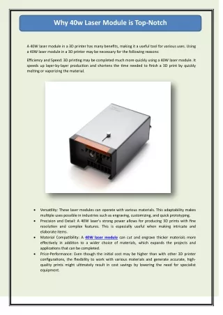 Why 40w Laser Module is Top-Notch