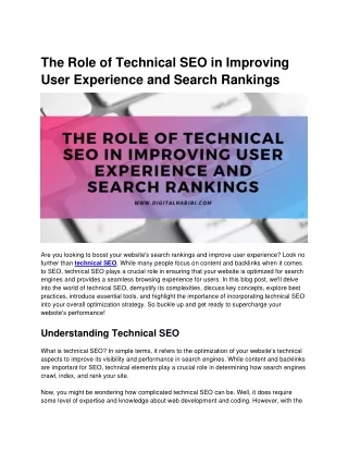 The Role of Technical SEO in Improving User Experience and Search Rankings