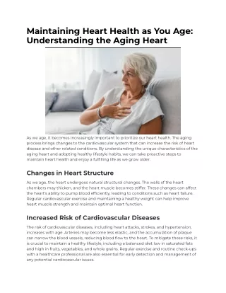 Maintaining Heart Health as You Age_ Understanding the Aging Heart