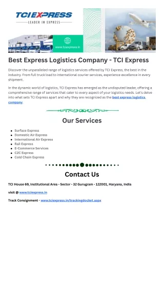Best Express Logistics Company