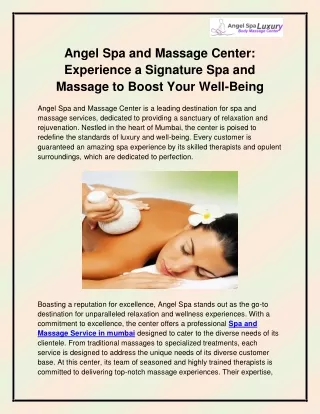 Massage center in Andheri East