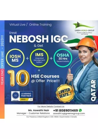 Learn How to Strengthen Your Career with Nebosh Course in Qatar at Green World Group