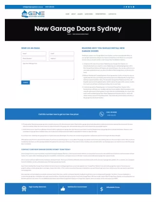 New Garage Doors Sydney