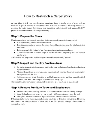 How to Restretch a Carpet (DIY)